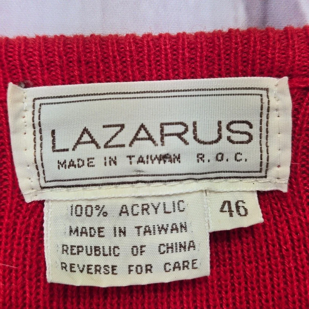 Vintage Lazarus Sweater Vest Red Ohio State Brutus Buckeye NCAA Football Mens 46